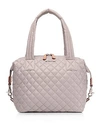 Mz Wallace Medium Sutton Bag In Gullgray Oxford/silver