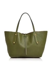 Annabel Ingall Isabella Small Leather Tote In Moss/gold