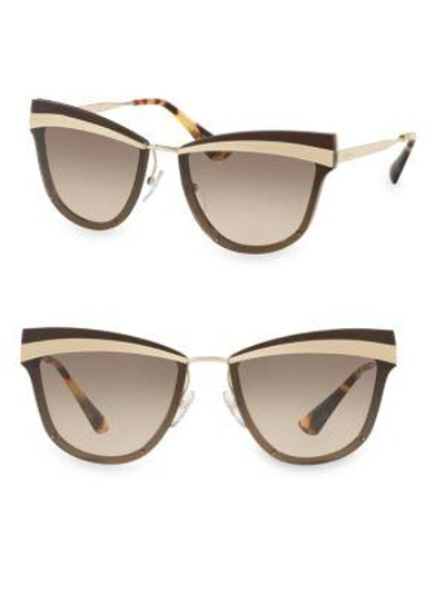 Prada Women's Oversized Cat Eye Sunglasses, 61mm In Gold/brown