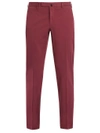 Incotex Mid-rise Slim-leg Cotton Chino Trousers In Dark Pink