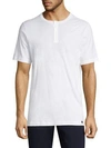 Hanro Night & Day Short Sleeve Henley Shirt In White