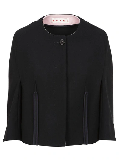 Marni Collarless Structured Jacket In Black