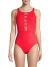 Amoressa Open Back One-piece Swimsuit In Bash Red