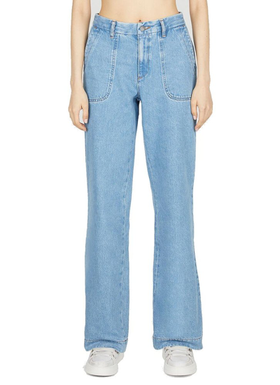 Apc A.p.c. High Waisted Straight In Blue
