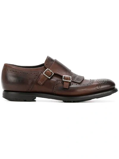 Church's Brogue Detail Monk Shoes In Brown