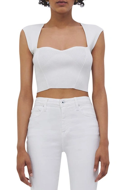 Simkhai Abia Rib Crop Tank In White