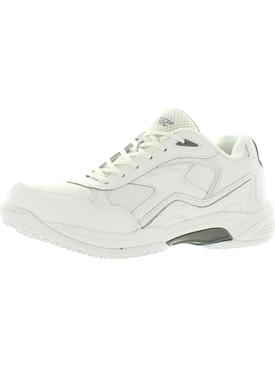 Adtec Uniform Mens Leather Memory Foam Work And Safety Shoes In White