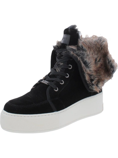 J/slides Mosey Womens Suede Faux Fur Casual And Fashion Sneakers In Multi