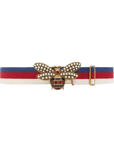 Gucci Sylvie Web Belt With Bee