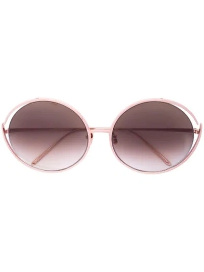 Linda Farrow Round Frame Sunglasses - Metallic