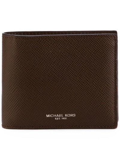 Michael Kors Men's Genuine Leather Wallet Credit Card Bifold  Harrison In Brown