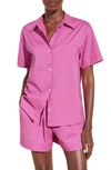 Eberjey Short Organic Cotton Pajama Set In Italian Rose