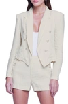 L Agence Wayne Cropped Double-breasted Jacket In Oat