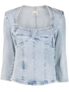 Isabel Marant Vanio Top In 30lu Light Blue