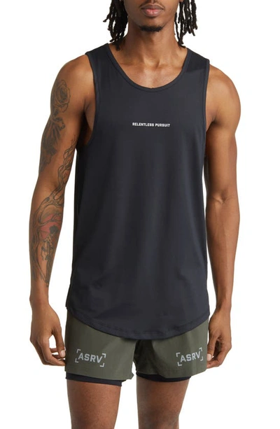 Asrv Nano Mesh Tank Top In Black