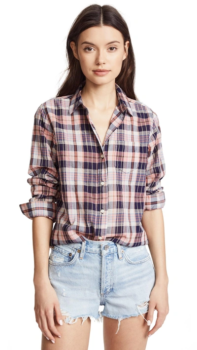 Birds Of Paradis Grace Classic Shirt In Pink/navy Plaid