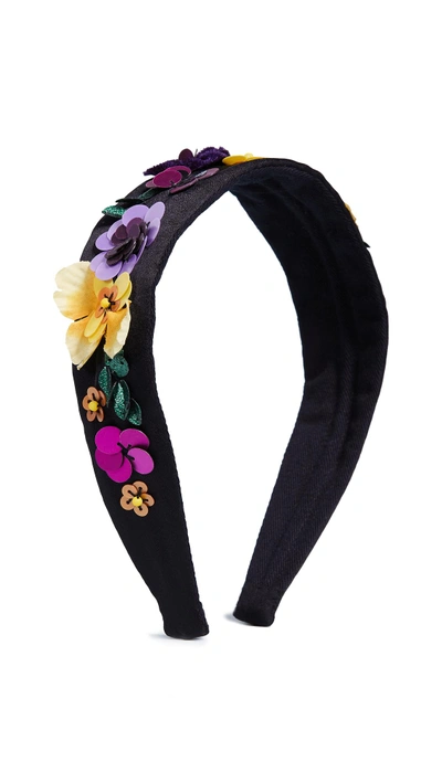 Namjosh Multi Floral Headband In Purple/yellow/pink