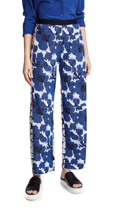 Nude Jacquard Pants In Royal Blue