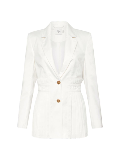 Aje Tranquility Pleated Crepe Jacket In Ivory