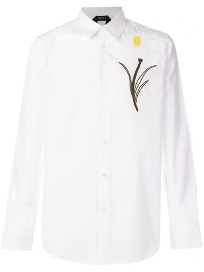 N°21 Nº21 Leaf Print Shirt - White