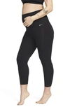 Nike Women's Zenvy (m) Gentle-support High-waisted 7/8 Leggings With Pockets (maternity) In Black