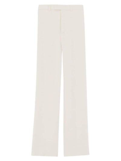 Saint Laurent Large Satin Crepe Pants In Nude & Neutrals