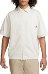 Nike Men's Club Button-down Short-sleeve Top In Brown