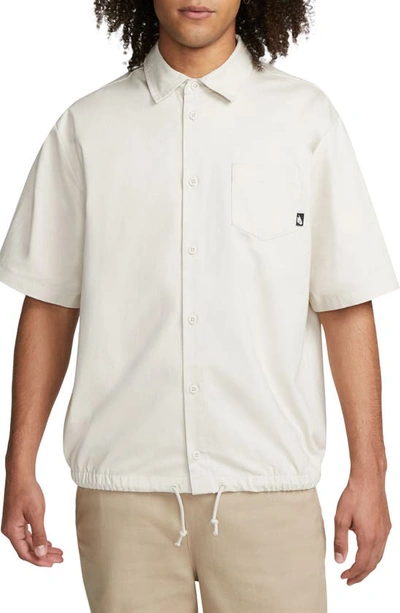 Nike Men's Club Button-down Short-sleeve Top In Brown