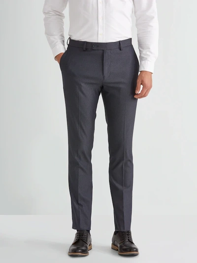 Frank + Oak The Laurier Textured Cotton Blend Trouser In Mixed Navy