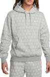 Nike Men's  Sportswear Club Fleece Monogram Hoodie In Dark Grey Heather/white