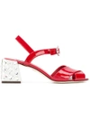 Dolce & Gabbana Keira Gemstone Embellished Sandals In Red