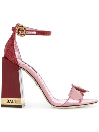 Dolce & Gabbana Heart Sandals In 8l427 Pink