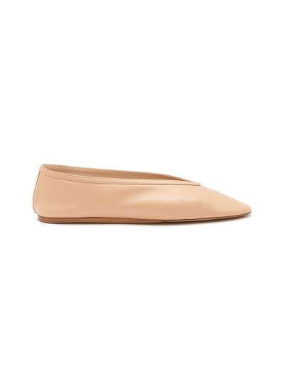 Le Monde Beryl ‘luna' Almond Toe Leather Ballerina Flats In Neutral