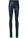Drome Skinny High Waisted Trousers In Blue