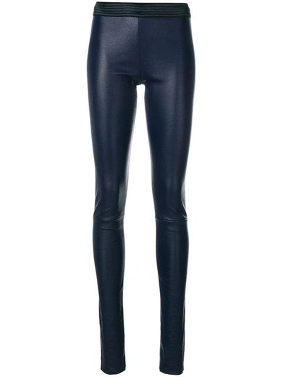 Drome Skinny High Waisted Trousers In Blue