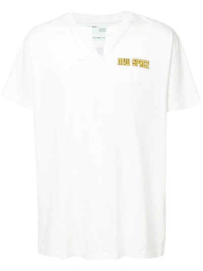 Off-white White 'new Space' Art Dad T-shirt In Bianco | ModeSens