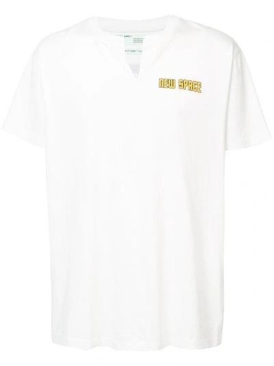 Off-white White 'new Space' Art Dad T-shirt In Bianco