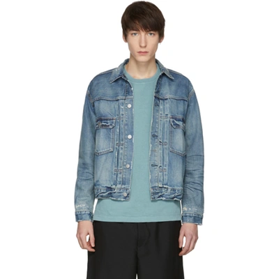 John Elliott Thumper Distressed Denim Jacket - Blue