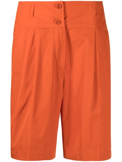 Aspesi Cotton Poplin Shorts In Orange