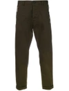 Dsquared2 Cropped Zip Trousers In Green