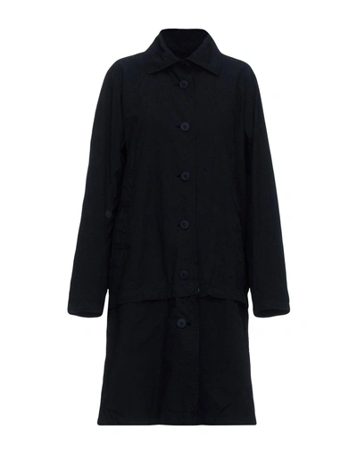 Issey Miyake Overcoats In Dark Blue
