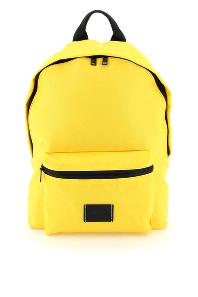 Msgm Nylon Backpack In Yellow