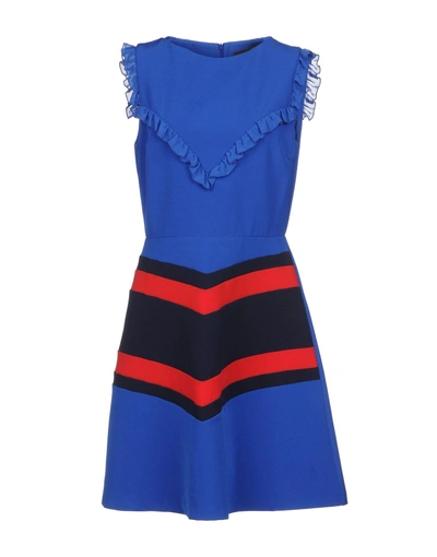 Space Style Concept Short Dress In Bright Blue