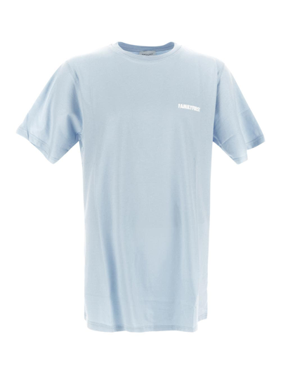 Family First T-shirt For Man Symbol Light Blue