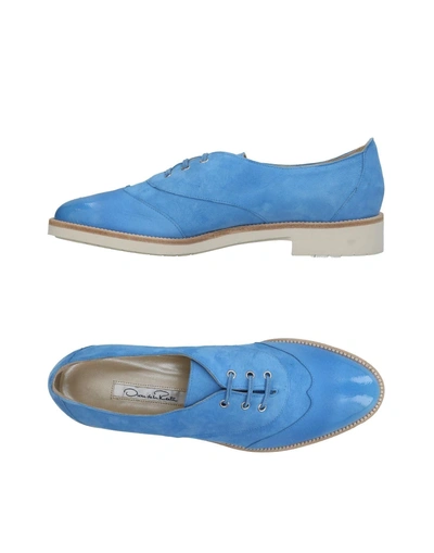 Oscar De La Renta 系带鞋 In Pastel Blue