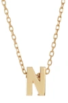 Adornia 14k Gold Plate Initial Necklace In Gold - N