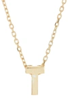 Adornia 14k Gold Plate Initial Necklace In Gold - T