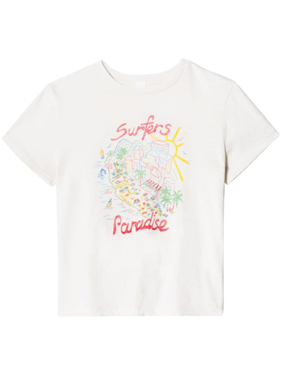 Re/done Classic Tee Surfers Paradise In Vintage White