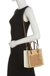Marc Jacobs Mini Grind Colorblock Leather Tote Bag In Iced Coffee Multi
