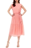 Love By Design Clip Dot Maxi Dress In Rose Petal